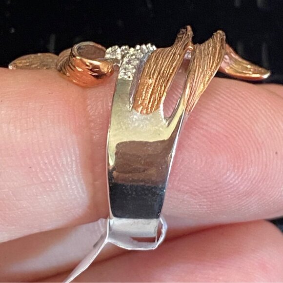 Wrap Ring Size 6.5 CZ or Glass Sterling Silver 925 Women Semi-Precious Stone - Picture 2 of 10